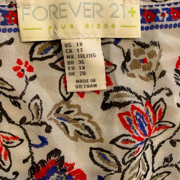 F21+ FOREVER 21 Plus TRENDY Boho SHIFT MINI Dress 1X 14 16 18 XL XXL - Picture 6 of 6